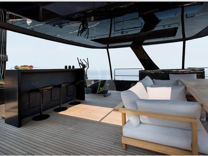 GRAYONE Sunreef 80 - flybridge dining and kitchen bar GRAYONE Sunreef 80 - flybridge dining and kitchen bar