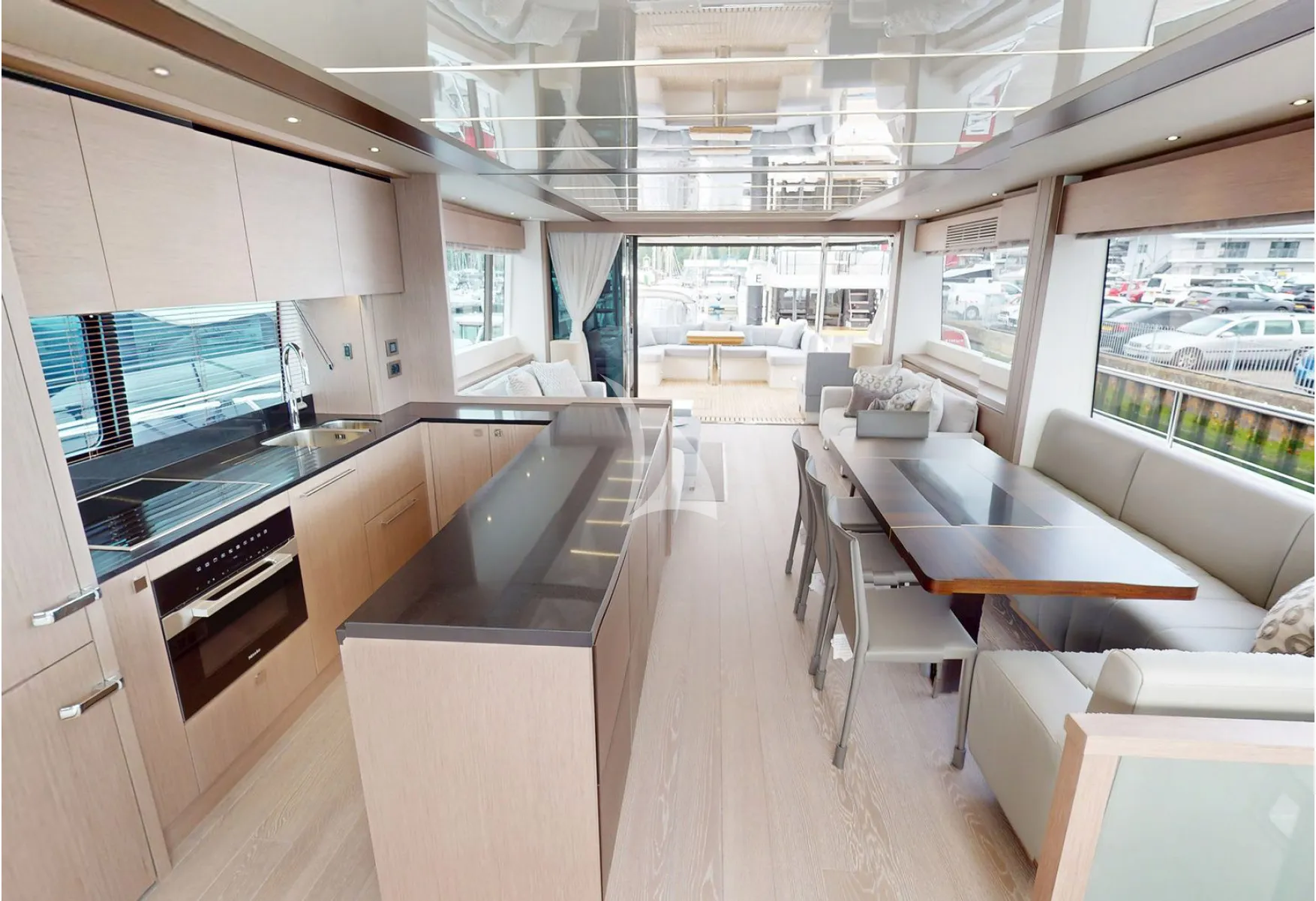 G.T.U. Sunseeker 76 - dining area and galley