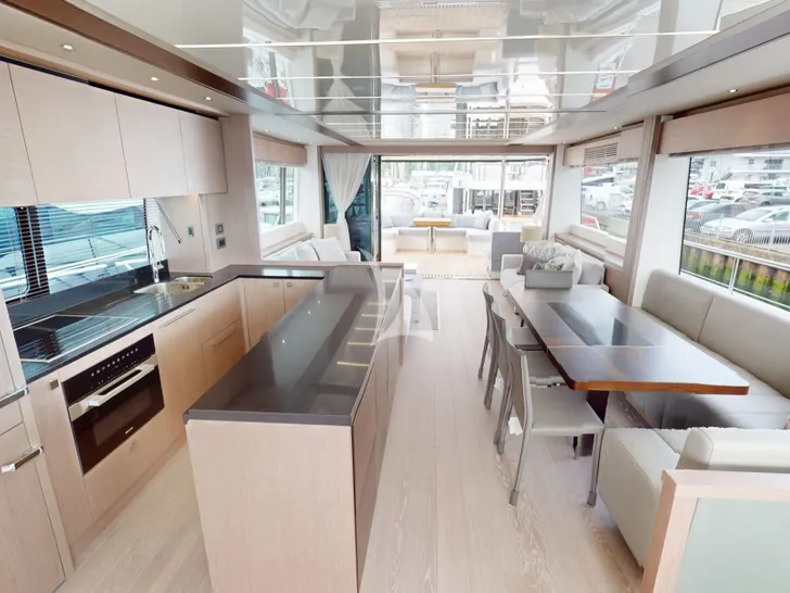 G.T.U. Sunseeker 76 - dining area and galley G.T.U. Sunseeker 76 - dining area and galley