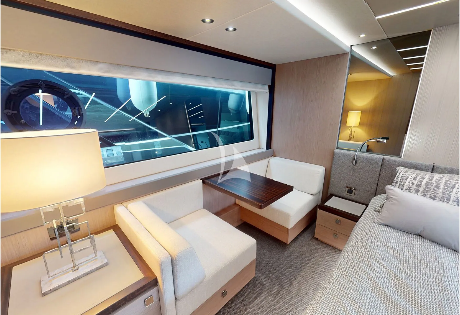 G.T.U. Sunseeker 76 - master cabin lounge