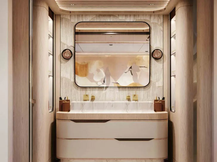 HAZE 2 Cantiere Delle Marche Darwin 102 - master cabin bathroom HAZE 2 Cantiere Delle Marche Darwin 102 - master cabin bathroom