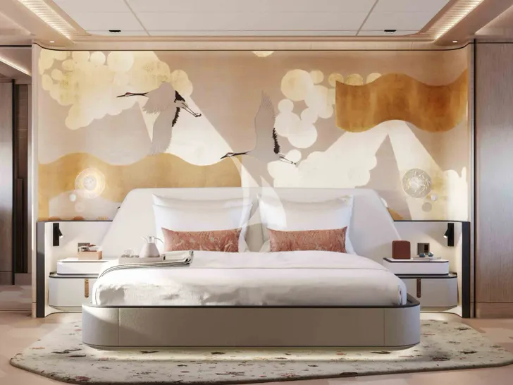 HAZE 2 Cantiere Delle Marche Darwin 102 - master cabin bed HAZE 2 Cantiere Delle Marche Darwin 102 - master cabin bed
