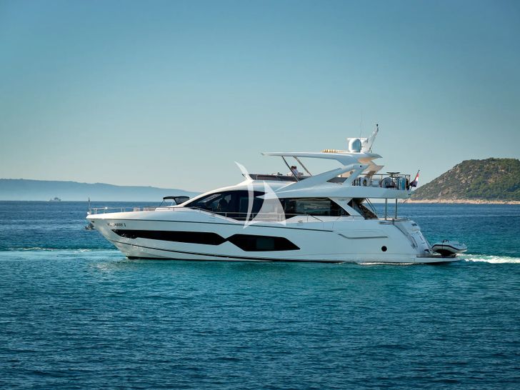 HIDEAWAY Sunseeker 23m - side profile cruising HIDEAWAY Sunseeker 23m - side profile cruising