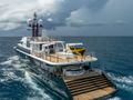 HIGHLANDER Feadship 50m - aft shot cruising HIGHLANDER Feadship 50m - aft shot cruising