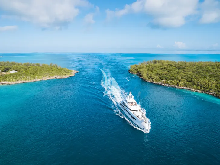 HOME Heesen 50m Aluminium FDHF - cruising aerial shot HOME Heesen 50m Aluminium FDHF - cruising aerial shot