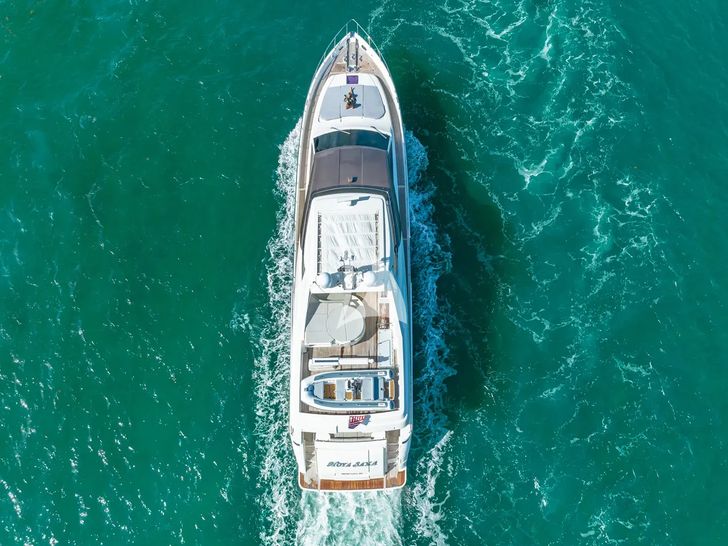 HOYA SAXA Ferretti 850 - top aerial shot cruising HOYA SAXA Ferretti 850 - top aerial shot cruising
