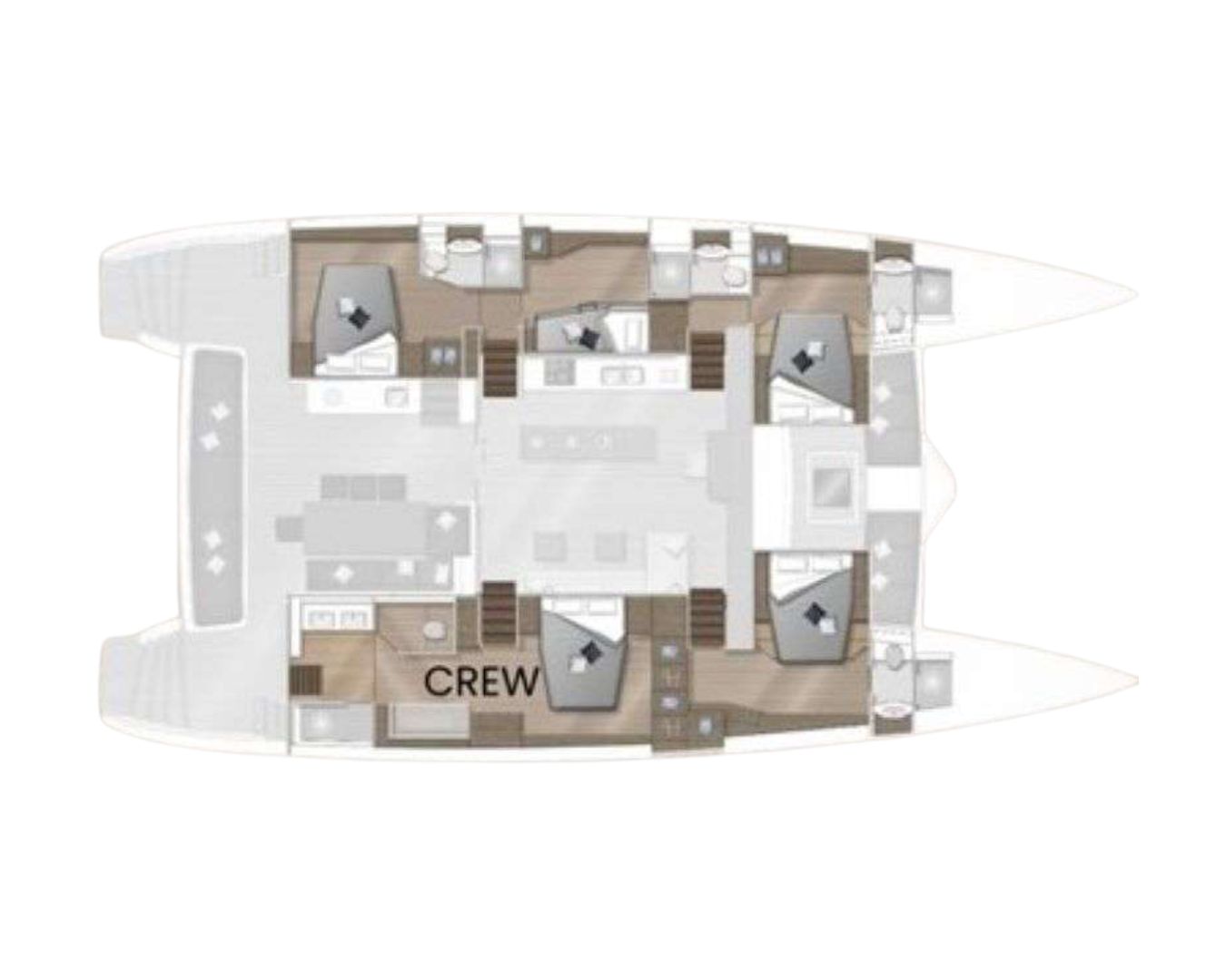 Layout for HULYA Lagoon 630 - Cabin Layout