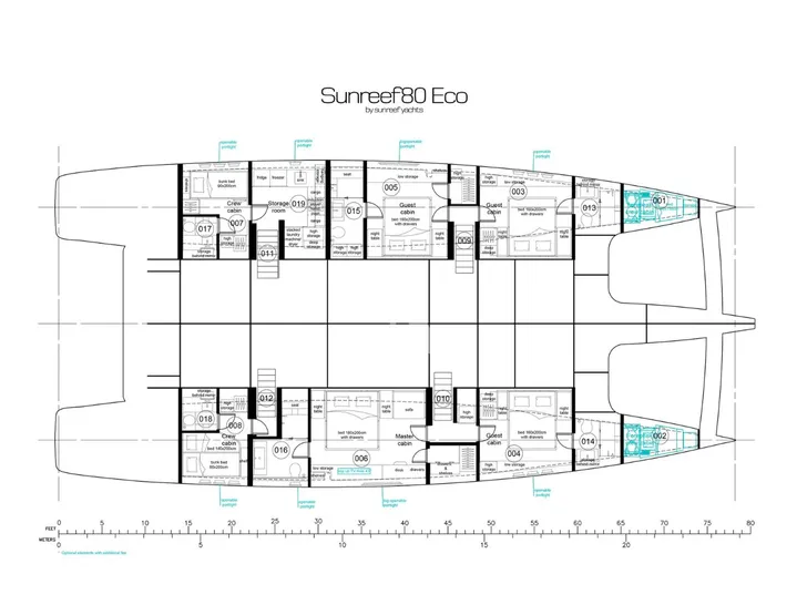 HU LYSSE Sunreef 80 Sail Eco - cabin layout HU LYSSE Sunreef 80 Sail Eco - cabin layout