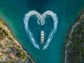 HUNKY DORY OF LONDON Sunseeker 86 - drone shot with a heart HUNKY DORY OF LONDON Sunseeker 86 - drone shot with a heart