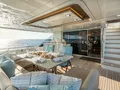 ISLAND COWBOY Ocean Alexander 37L - main aft deck alfresco dining area ISLAND COWBOY Ocean Alexander 37L - main aft deck alfresco dining area