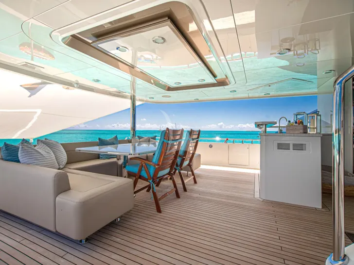 ISLAND COWBOY Ocean Alexander 37L - main aft deck ISLAND COWBOY Ocean Alexander 37L - main aft deck