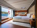 IL MIO CANTO LIBERO Nautor's Swan 105 - master cabin with view out unto aft deck IL MIO CANTO LIBERO Nautor's Swan 105 - master cabin with view out unto aft deck