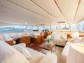 IL MIO CANTO LIBERO Nautor's Swan 105 - upper deck alfresco lounge and dining area shaded IL MIO CANTO LIBERO Nautor's Swan 105 - upper deck alfresco lounge and dining area shaded