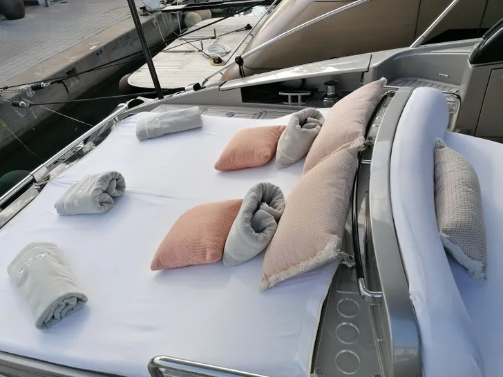 JACK III Riva 63 Vertigo - aft sunbathing area up close JACK III Riva 63 Vertigo - aft sunbathing area up close