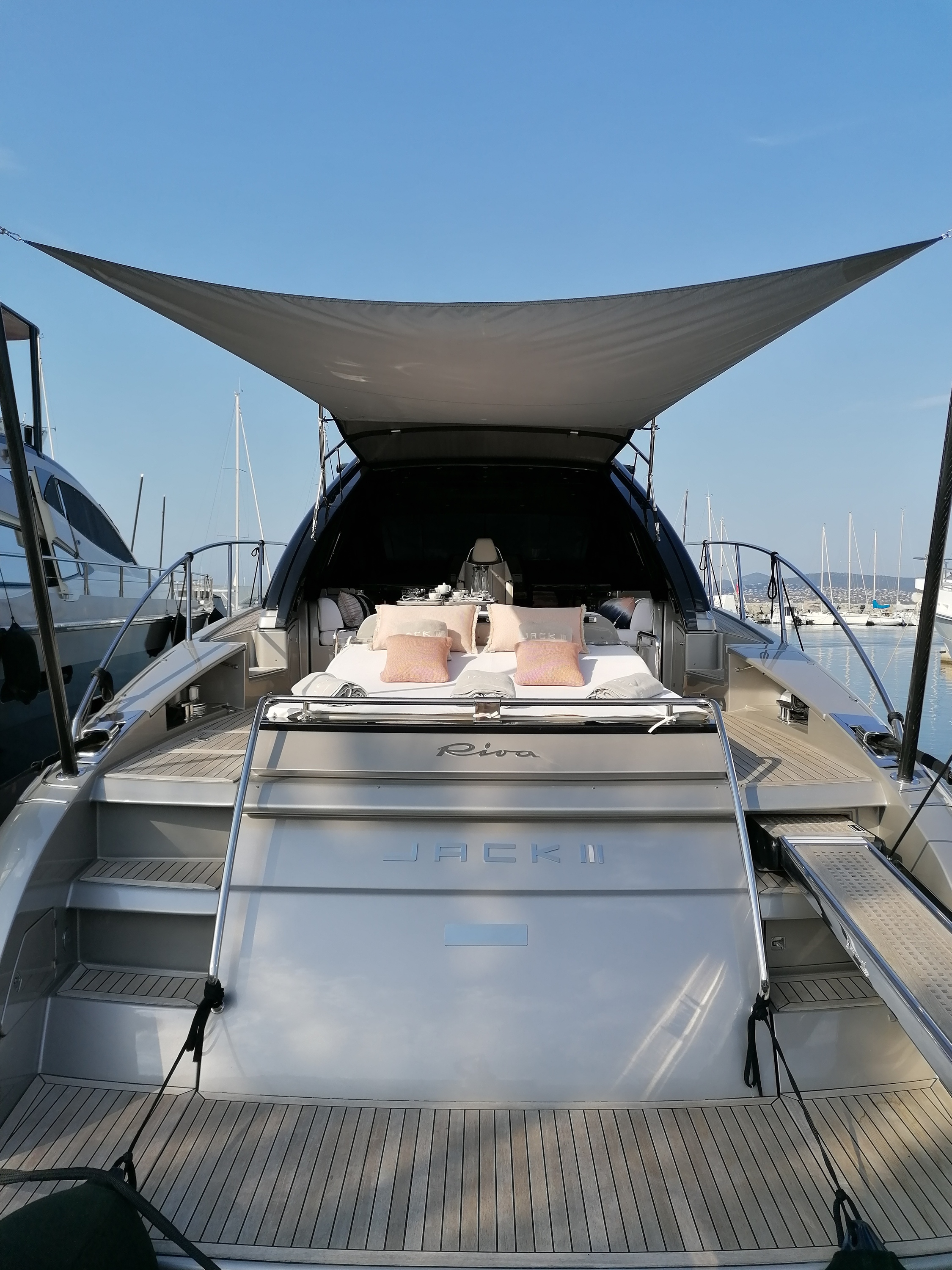 JACK III Riva 63 Vertigo - aft deck sunbathing area