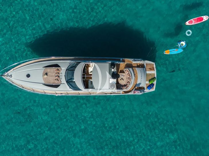 IMPERIUM Sunseeker Predator 68 - top aerial shot anchored IMPERIUM Sunseeker Predator 68 - top aerial shot anchored