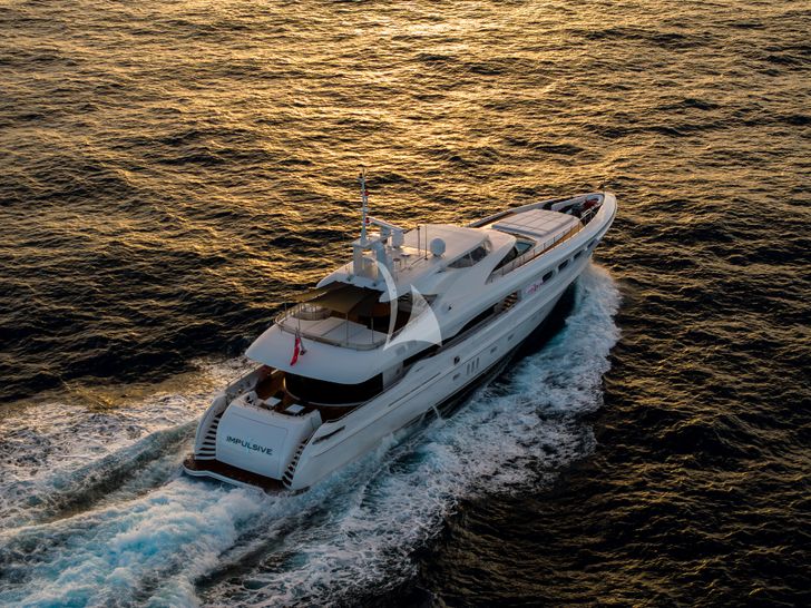 IMPULSIVE Mondomarine 40m - aerial shot cruising IMPULSIVE Mondomarine 40m - aerial shot cruising