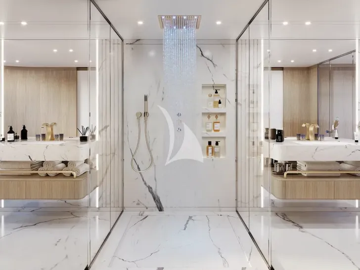 INDIGO Benetti B.Now 50 - master cabin shower INDIGO Benetti B.Now 50 - master cabin shower