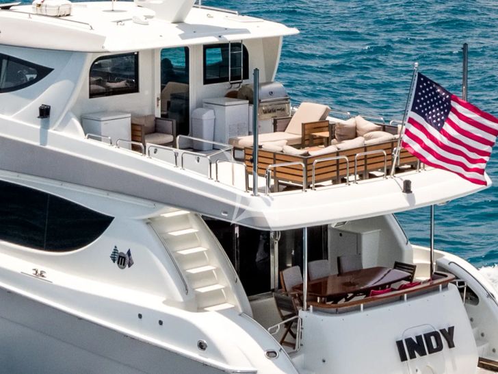 INDY Hatteras 85 aft shot INDY Hatteras 85 aft shot