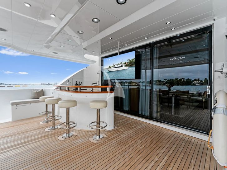 INVICTUS Palmer Johnson 123 - main aft deck bar wide shot INVICTUS Palmer Johnson 123 - main aft deck bar wide shot