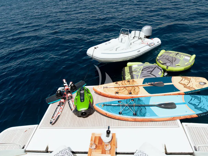 IRENE Ferretti 780 - swim platform with the water toys IRENE Ferretti 780 - swim platform with the water toys