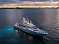 IRON BLONDE Trinity Yacht 60m - aerial shot at night IRON BLONDE Trinity Yacht 60m - aerial shot at night