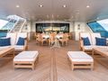 IRON BLONDE Trinity Yacht 60m - aft deck sky lounge dining area IRON BLONDE Trinity Yacht 60m - aft deck sky lounge dining area
