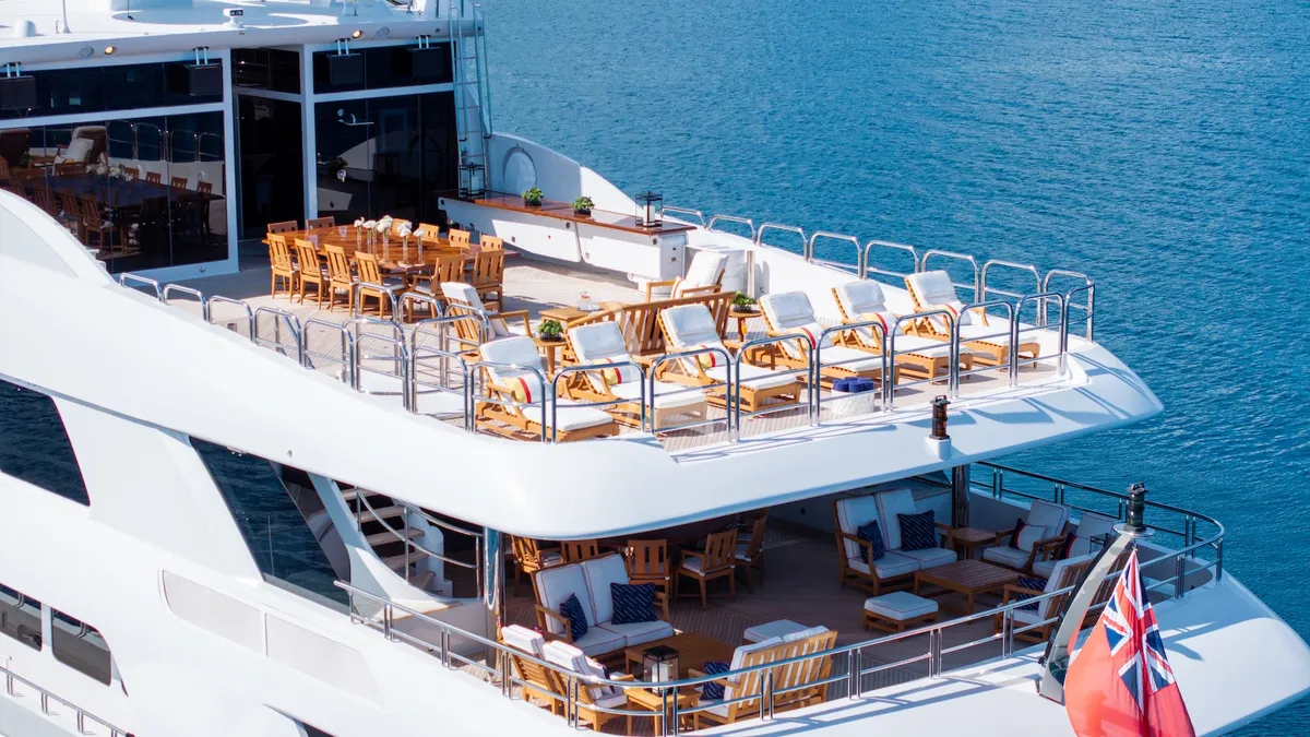 IRON BLONDE Trinity Yacht 60m - aft sundeck and main deck