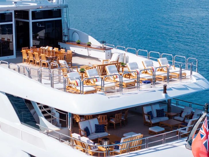 IRON BLONDE Trinity Yacht 60m - aft sundeck and main deck IRON BLONDE Trinity Yacht 60m - aft sundeck and main deck