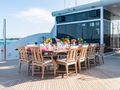 IRON BLONDE Trinity Yacht 60m - alfresco dining area IRON BLONDE Trinity Yacht 60m - alfresco dining area