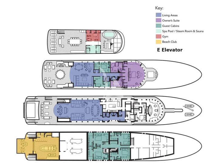 IRON BLONDE Trinity Yacht 60m - decks and cabin layout IRON BLONDE Trinity Yacht 60m - decks and cabin layout
