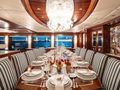 IRON BLONDE Trinity Yacht 60m - main dining area IRON BLONDE Trinity Yacht 60m - main dining area