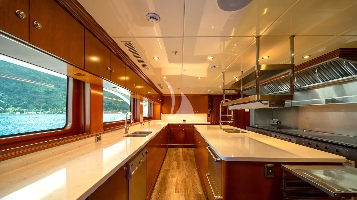 IRON BLONDE Trinity Yacht 60m - professional galley