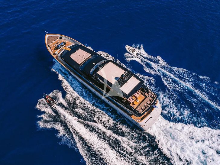 ISLANDER II Baglietto 34 - cruising aerial shot ISLANDER II Baglietto 34 - cruising aerial shot