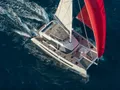 ISOLA Fountaine Pajot Alegria 67 - aerial shot cruising ISOLA Fountaine Pajot Alegria 67 - aerial shot cruising