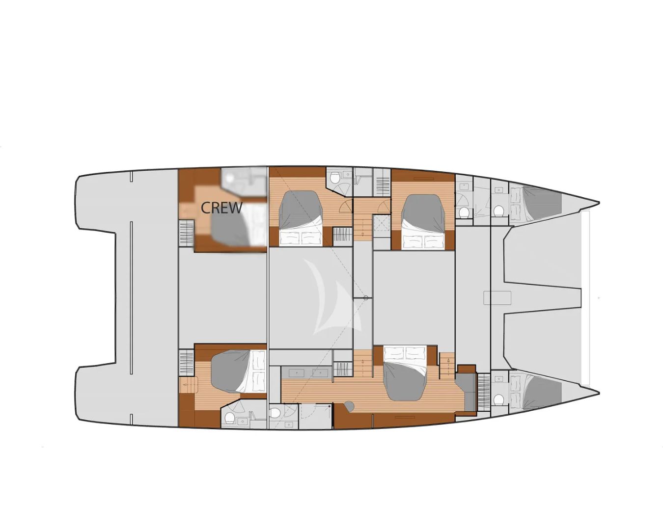 ISOLA Fountaine Pajot Alegria 67 - cabin layout