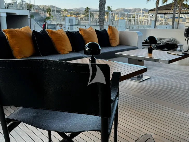 JACKI Sanlorenzo SL96 Asymmetric - aft deck seating and dining JACKI Sanlorenzo SL96 Asymmetric - aft deck seating and dining