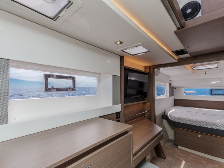 JANI Leopard 42 - master cabin desk and TV JANI Leopard 42 - master cabin desk and TV