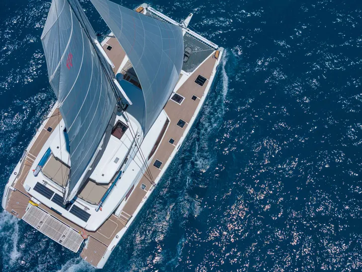 JEWEL Fountaine Pajot Alegria 67 - aerial top shot JEWEL Fountaine Pajot Alegria 67 - aerial top shot