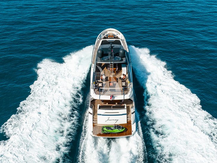 JOURNEY Sanlorenzo SL102 - rear shot cruising JOURNEY Sanlorenzo SL102 - rear shot cruising