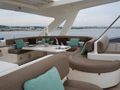 JPS Ferretti 800 - flybridge lounge and dining area JPS Ferretti 800 - flybridge lounge and dining area