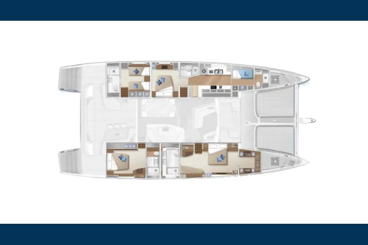 Layout for J. SPARROW Lagoon Seventy 7 cabin layout