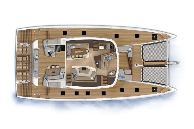 Layout for J. SPARROW Lagoon Seventy 7 - main deck