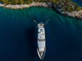 KASSANDRA Feadship 47m - top aerial shot anchored KASSANDRA Feadship 47m - top aerial shot anchored