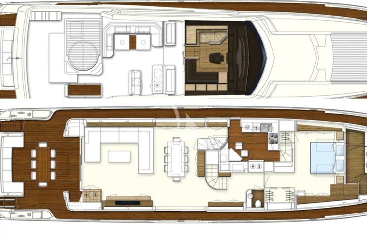 Layout for KATARIINA XO Ferretti 960 - main deck layout