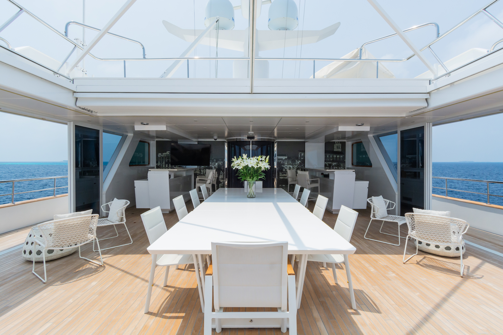 KATINA Brodosplit 60m - upper deck alfresco dining area