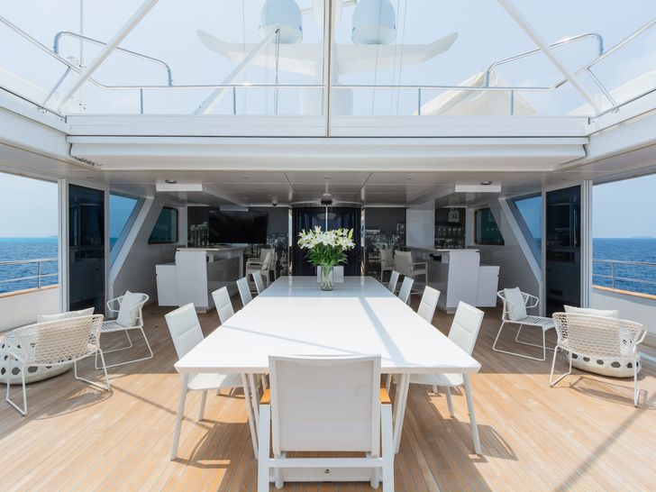 KATINA Brodosplit 60m - upper deck alfresco dining area KATINA Brodosplit 60m - upper deck alfresco dining area