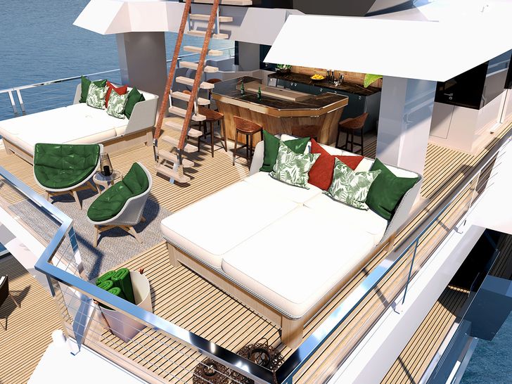 KING BENJI Dunya Custom yacht 47m sky deck