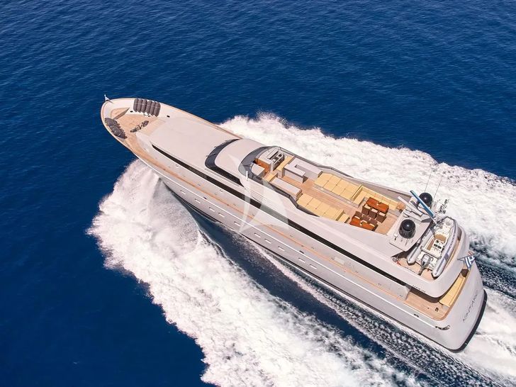 KINTARO Cantieri di Pisa Akhir 125 - cruising aerial shot KINTARO Cantieri di Pisa Akhir 125 - cruising aerial shot