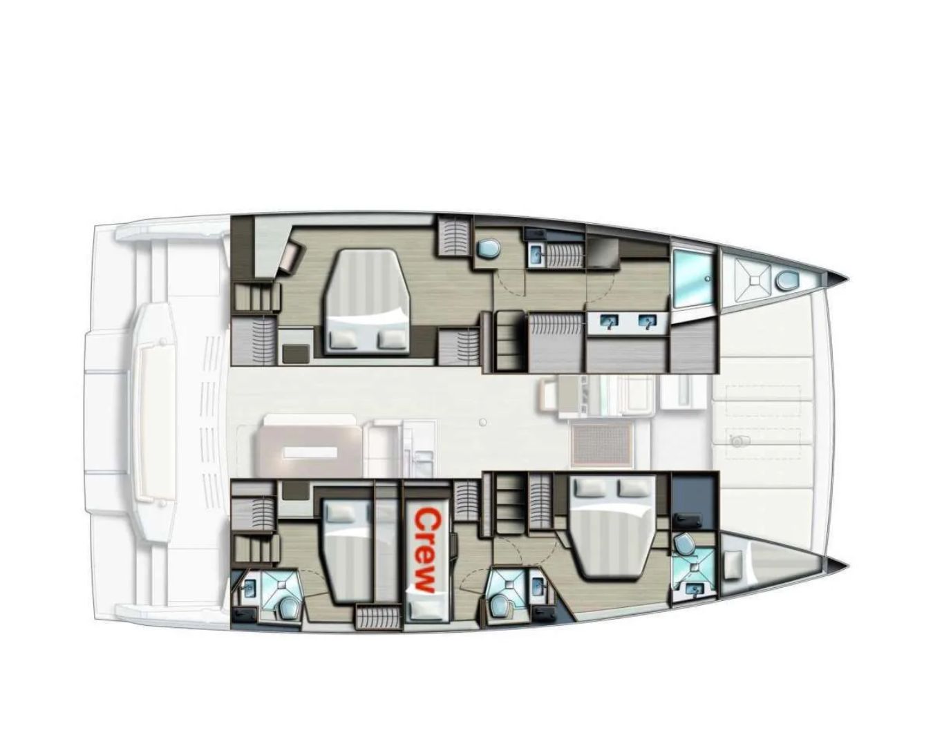 Layout for KITTIWAKE Bali 4.8 - cabin layout